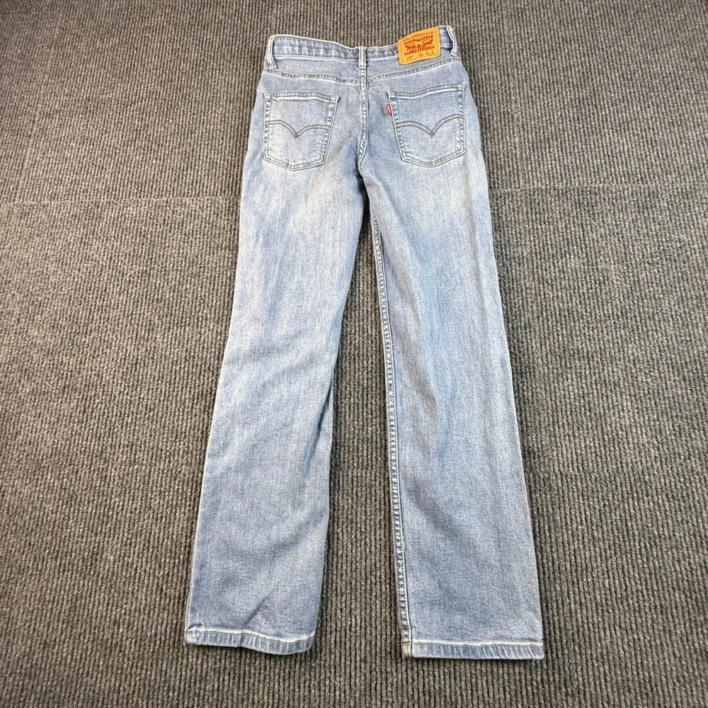 Levis 514 Straight Fit Jeans Kids Size 16 Regular Light Wash Denim 28x30